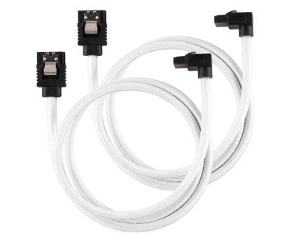 Kabel komputerowy CORSAIR Premium 60cm sleeved 2szt (kątowe) Białe CC-8900283